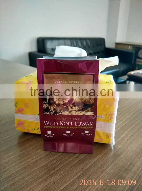side gusset laminated plastic printed small coffee bags