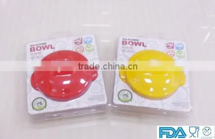 Color style silicone bowl baby bowl with lid