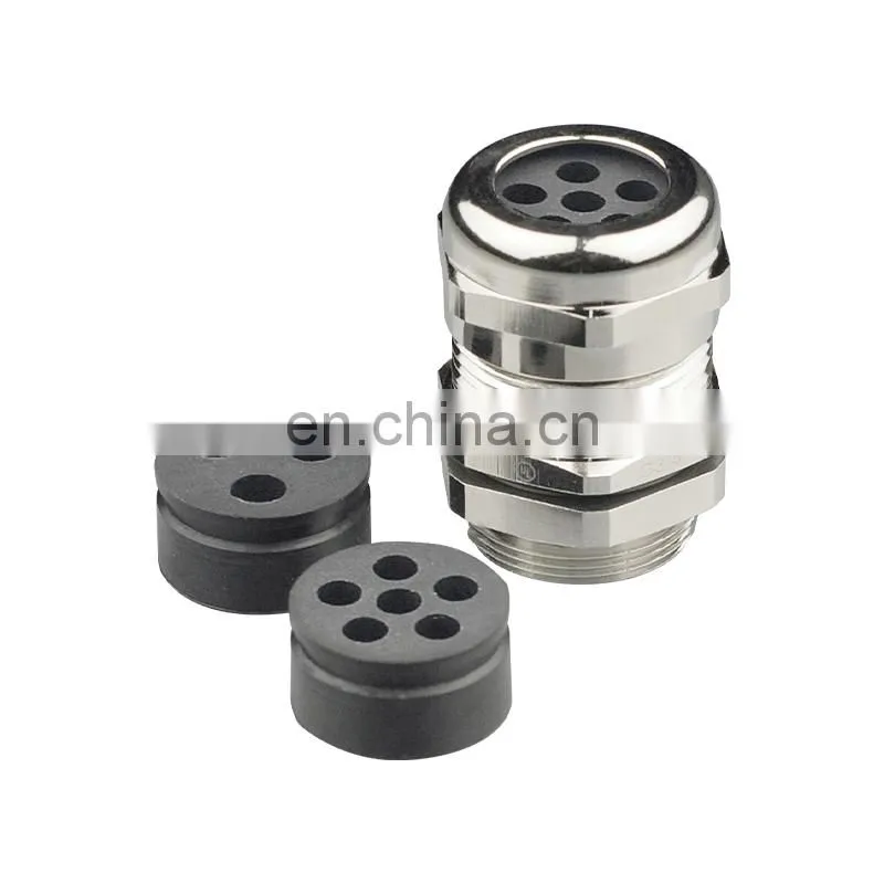 25mm Metric NPT PG Type Multi Hole Gland Waterproof Multi-Hole Solar Cable Gland for Wires Installation