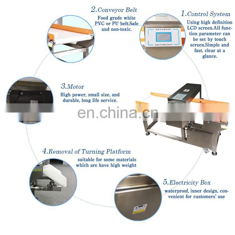 china suppliers metal gold detector for flour garment metal detect machine