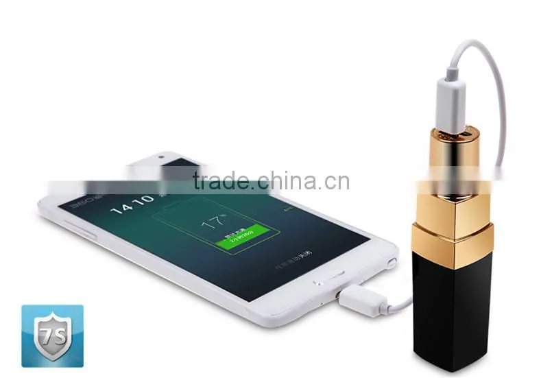 Channel lipstick power bank 3000mah rechargeable battery li-ion china goods