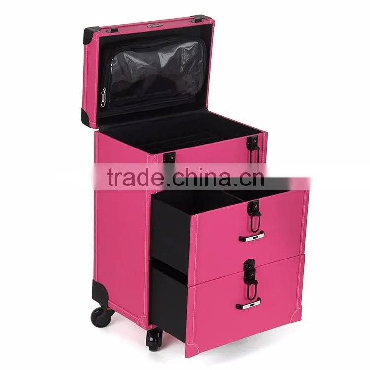 Studio professional 360 degree Trolley case/Rolling Makeup Case with Wheels wholesale