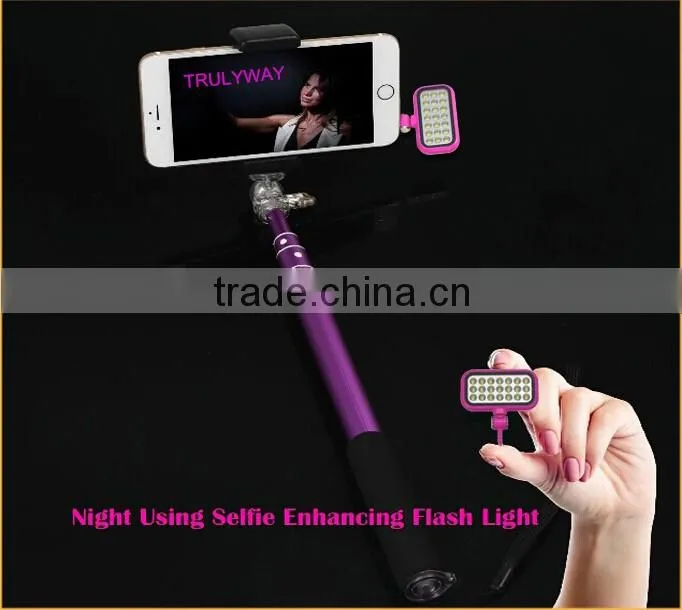 Selfie Enhancing LED Flash light For Mobile Phone Monopod Selfie Stick Night Selfie Using 2016 trending prducts