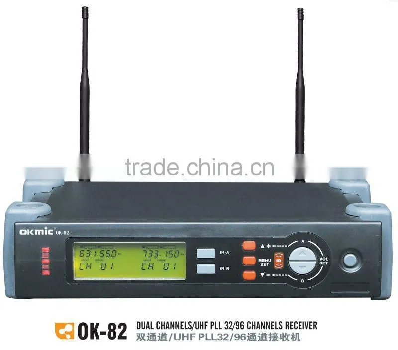 OK-82 Dual Channels/UHF PLL 32/99 channels wireless microphone