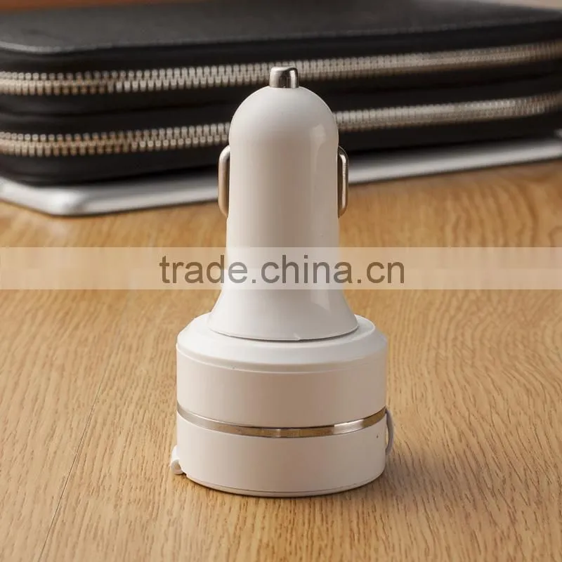 12v car battery charger with 3 in 1 Retractable Data Cable quick charge 2000mA