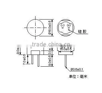 waterproof car ultrasonic transducer 40khz 0.2-3m