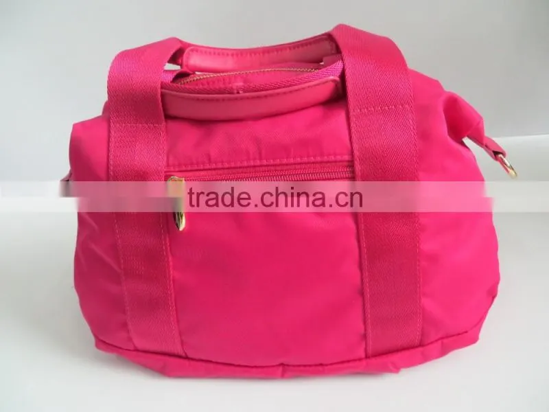 2016 China guangzhou newly style hot casual large rosy waterproof nylon shoulder bag, handbag bags women girls manufacturer