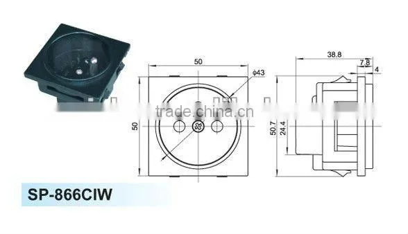 Male electrical outlet and plug 10a 250v