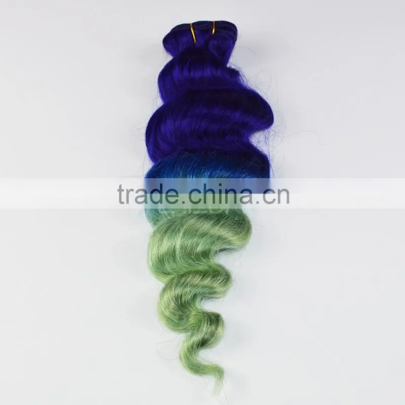 Popular hair Two tone color clip in remy human hair extensions for black