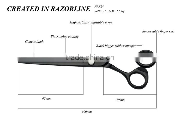 NPK24 SUS440C Pet Scissor, Professional Pet Grooming Dog Scissors