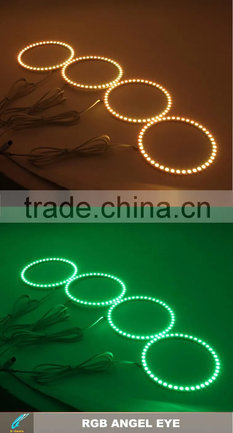 100mm RGB led angel eye changing color by the remote for Ford and Volvo