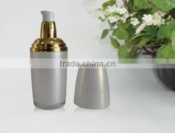 Eco-friendly 30/50/120ml gold round acrylic lotion bttle factory