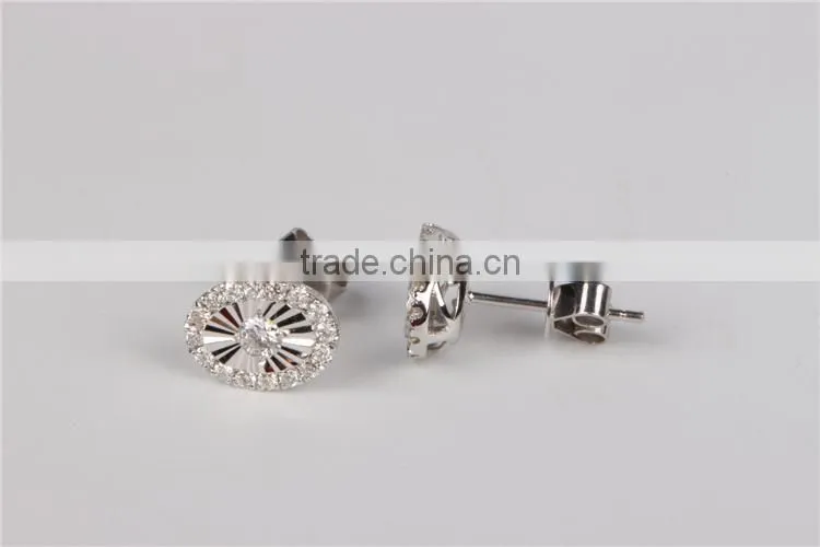 new design micro set shine plates silver earrings