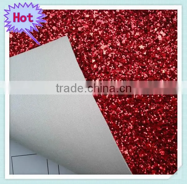 Hot sell cheap glitter net fabric ,cheap glitter leather for walls and shoes