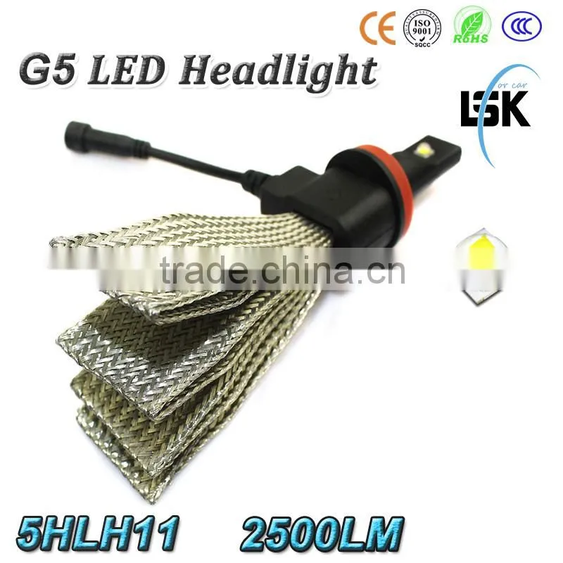 LANSEKO trade assurance 12v 6500k G5 auto led h11 headlamp with Efficient heat dissipation