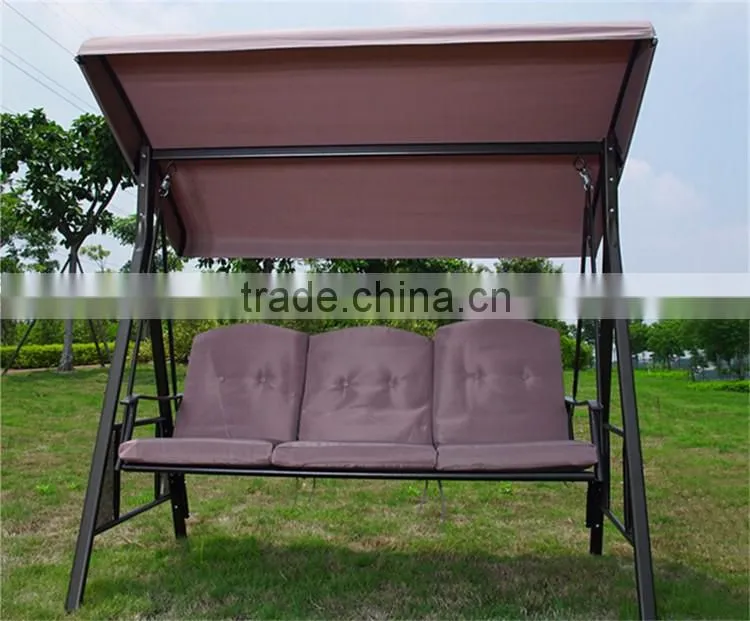 3-seat Garden Patio Shade Swing Hanging Chair Outdoor Canopy Swing Chair