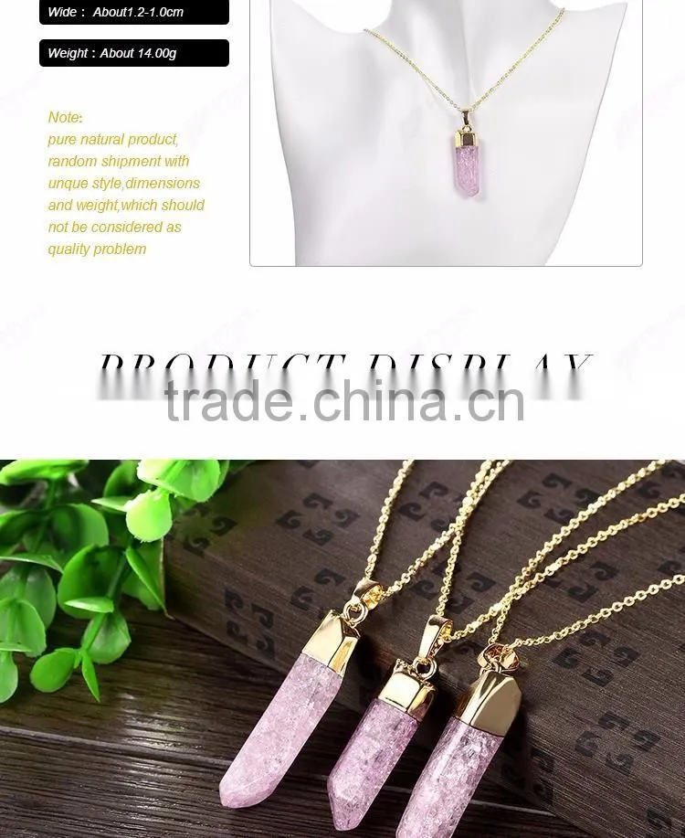 Nice pink stone necklace, Hot sale natural make stone necklace with stone