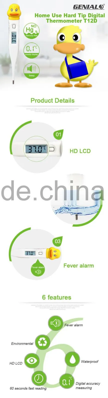 High accuracy digital protable digital thermometer
