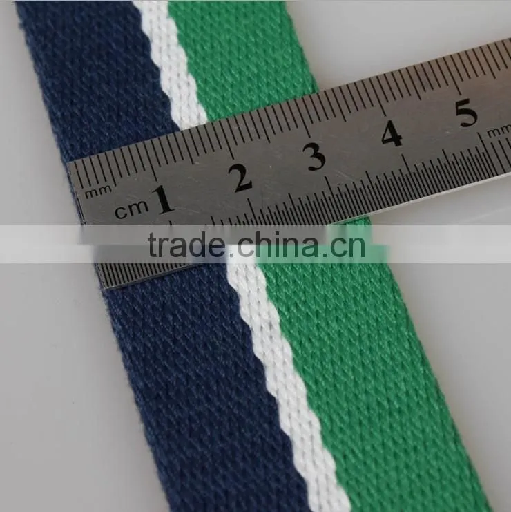 3.5cm multicolor polyester and cotton twill webbing,Factory custom wholesale, Clothing & Accessories luggage webbing