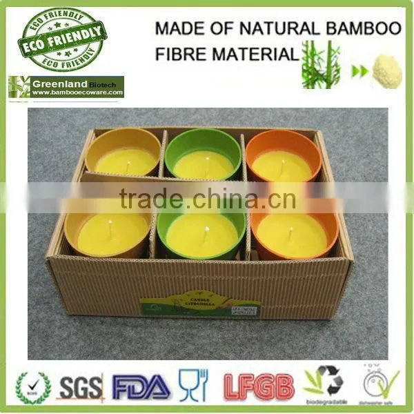 hotsale colorful bio & eco bamboo fibre candle holder, candle cup