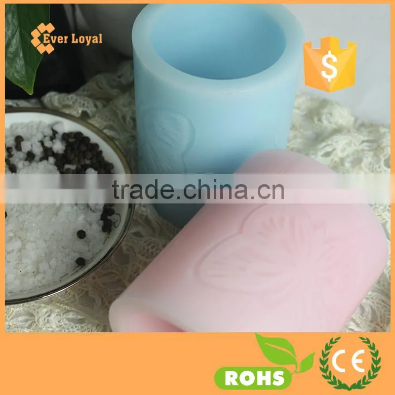 LED Embossed Flameless Candles Pastel Color Mini Candle Light