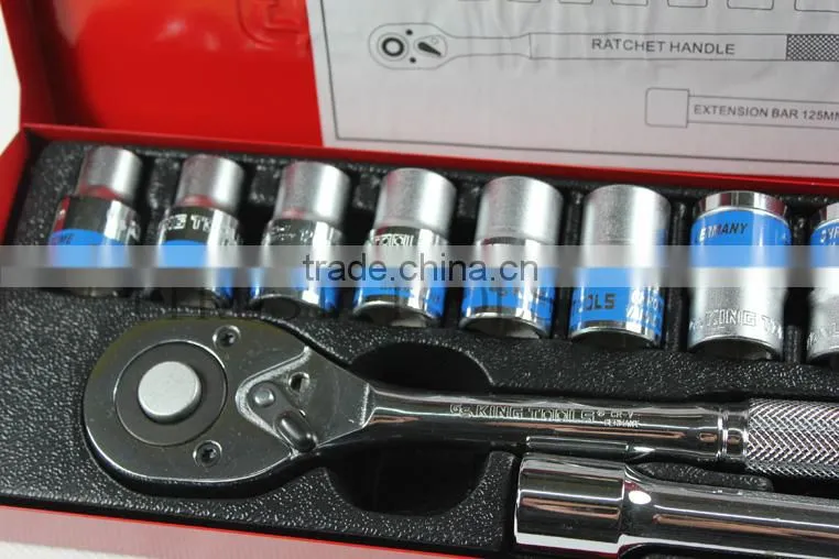 25PCS 1/2" metal box socket set with L handle 4025AAL GS KING TOOLS made in china