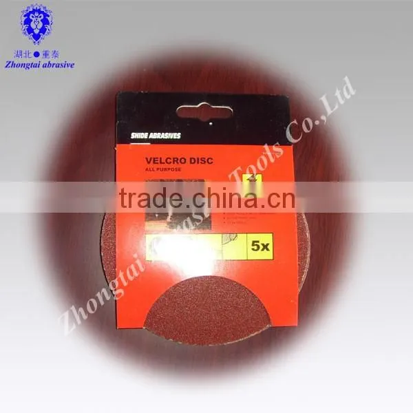 40#-1000# 4''--7''aluminum oxide red sand paper with hook and loop