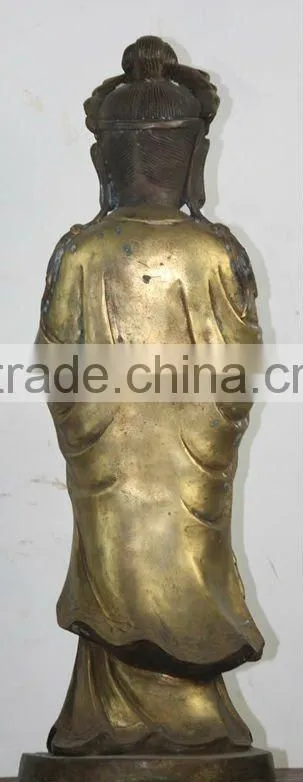 Tibetan Antique Standing Buddha Statue Bronze 48cm