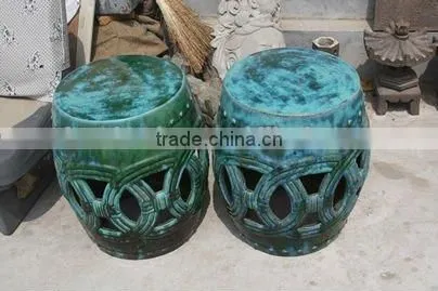 Chinese antique golden porcelain stool