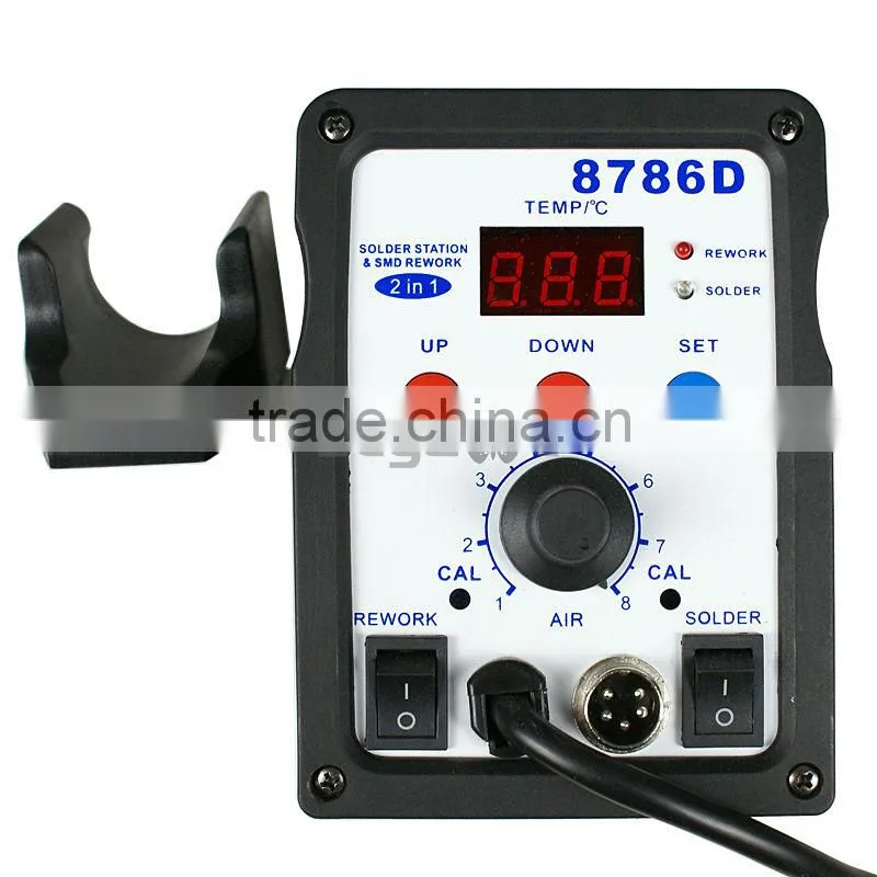 Hot Air Gun Solder IRON Welder ESD 2-1 SMD REWORK welding Station 8786D