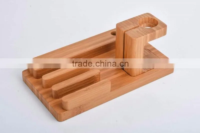 2016 Luxury bamboo material stand holder for apple watch iphone