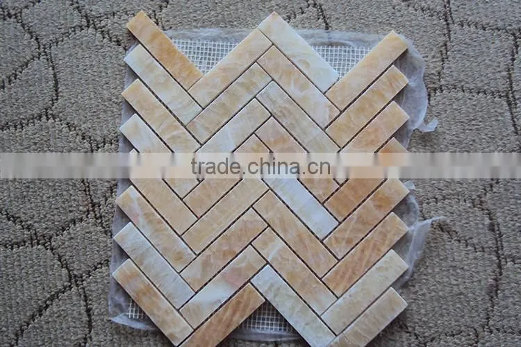 Triple inspection system guarantees good quality honey onyx china mosaic tiles