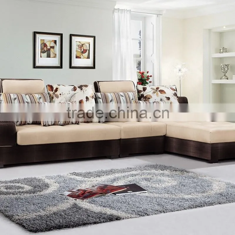 Simple Design Fabric Scatter Back Three Seat Sofa