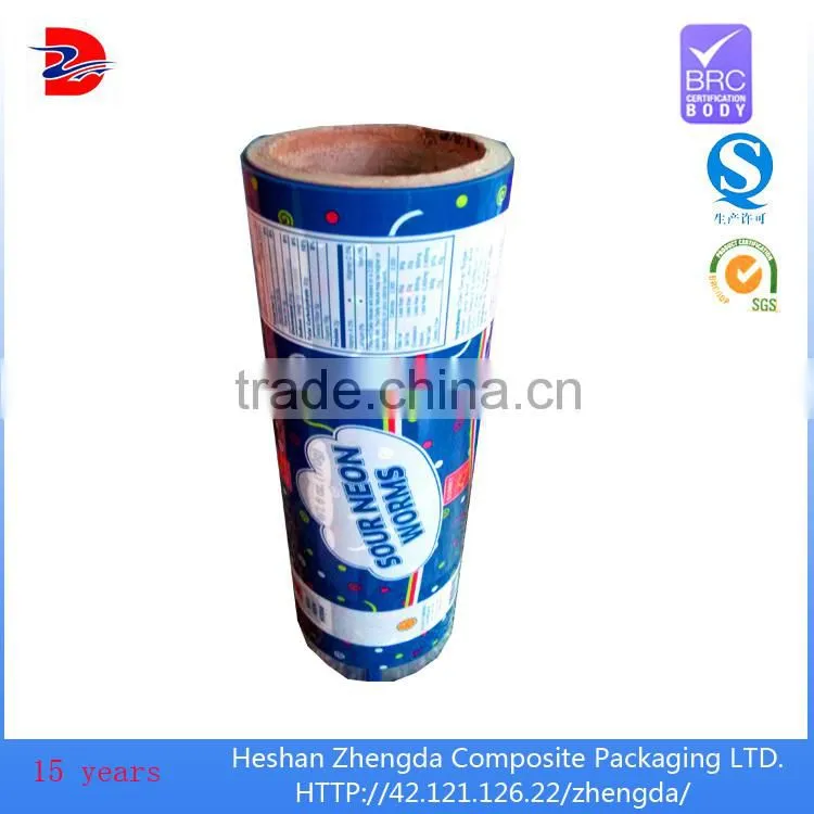 Food grade plastic film with clear window for snack packing