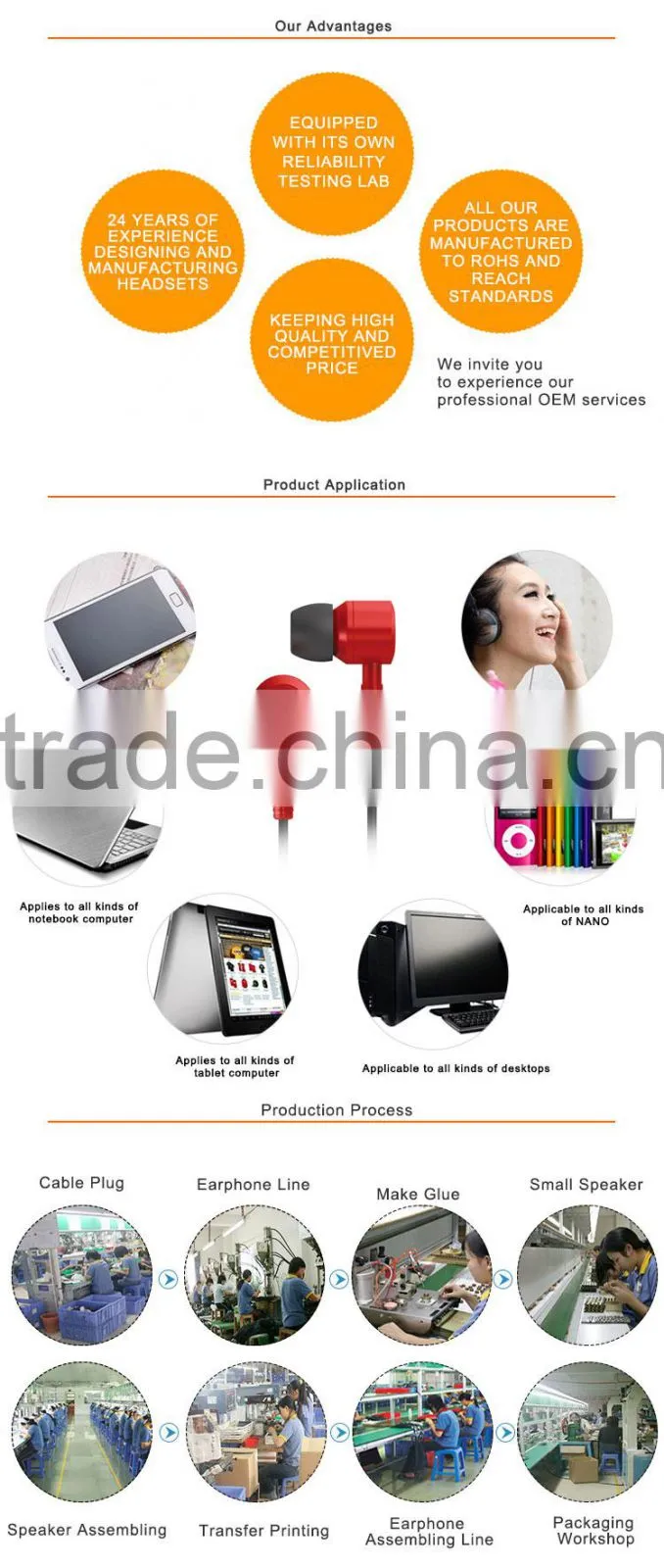 JY-E172 Gold MP3 Mini In Ear Metal Earphone Earbud