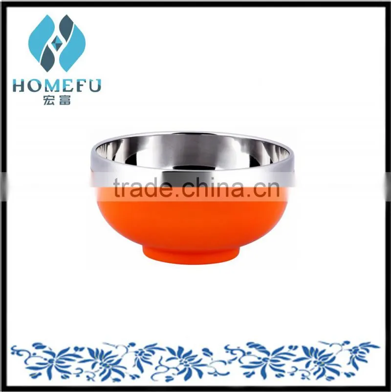 colorful wholesale double wall stainless steel soup bowl as seen tv