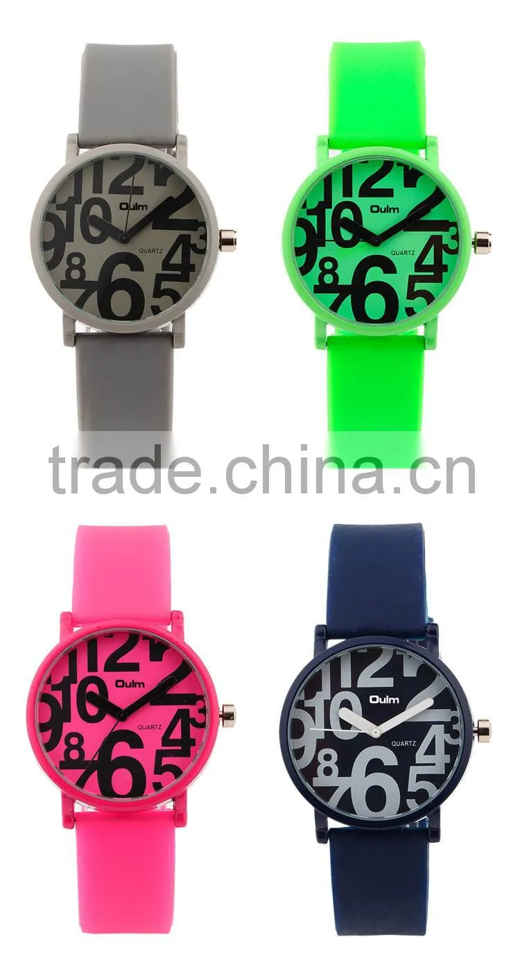 oulm big number watch, multi color watches, cheap custom logo watches