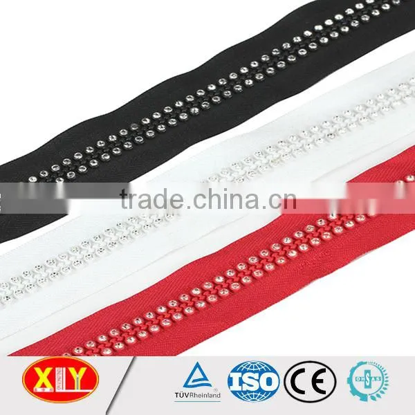 China XLY zipper #8 close end fancy style diamond zipper