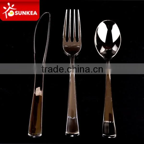 Disposable heavyduty plastic cake fork and knife set