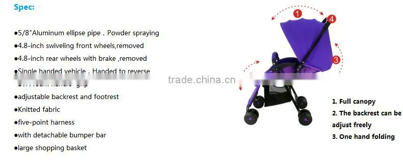 2016 new lightweight aluminum baby stroller, one hand folding stroller baby