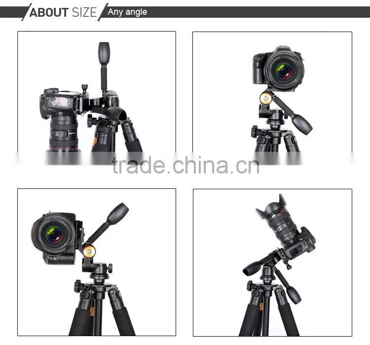 Aluminum Q80 3D Damping Tripod Head PTZ With Quick Release Plate