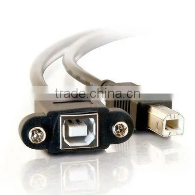 High Speed USB B Male to USB B Female Extension Panel Mount Cable
