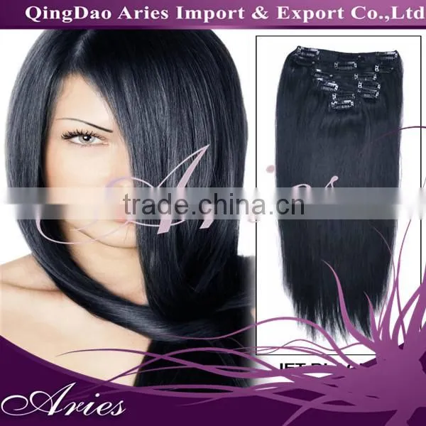 Wholesale 20inch 50cm Clip in Hair Extensions 100% human hair Extension 70gram OEM