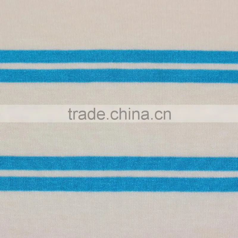 Factory custom newest high quality stripe cloth material fabric t shirt farbic
