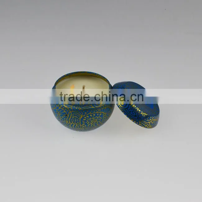 Home scented ball shape tin candle