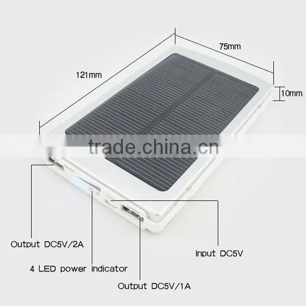 2015 Factory Price High Quality New Solar Power Bank Charger Station 10000mah For All Digital Devices