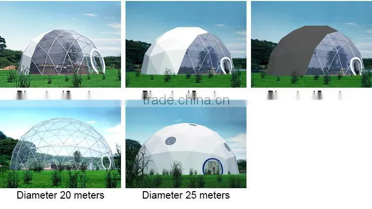 100 People transparent PVC fabric dome tent for sale