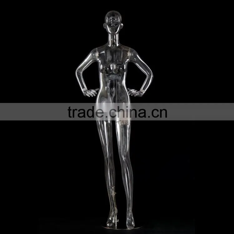 female clear plastic manneuqin, transparent lingerie mannequin