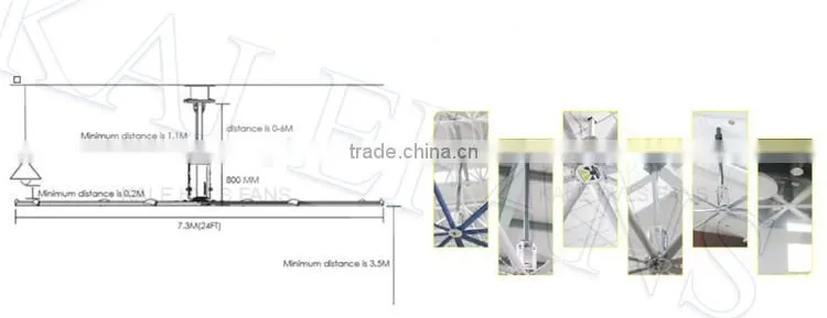 24FT(7.3M) HVLS Automatic Large Ceiling Fan Industrial giant ceiling fan / price ceiling fan national