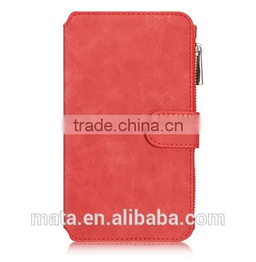 Zipper Wallet Design PU Leather Cover Case For Samsung